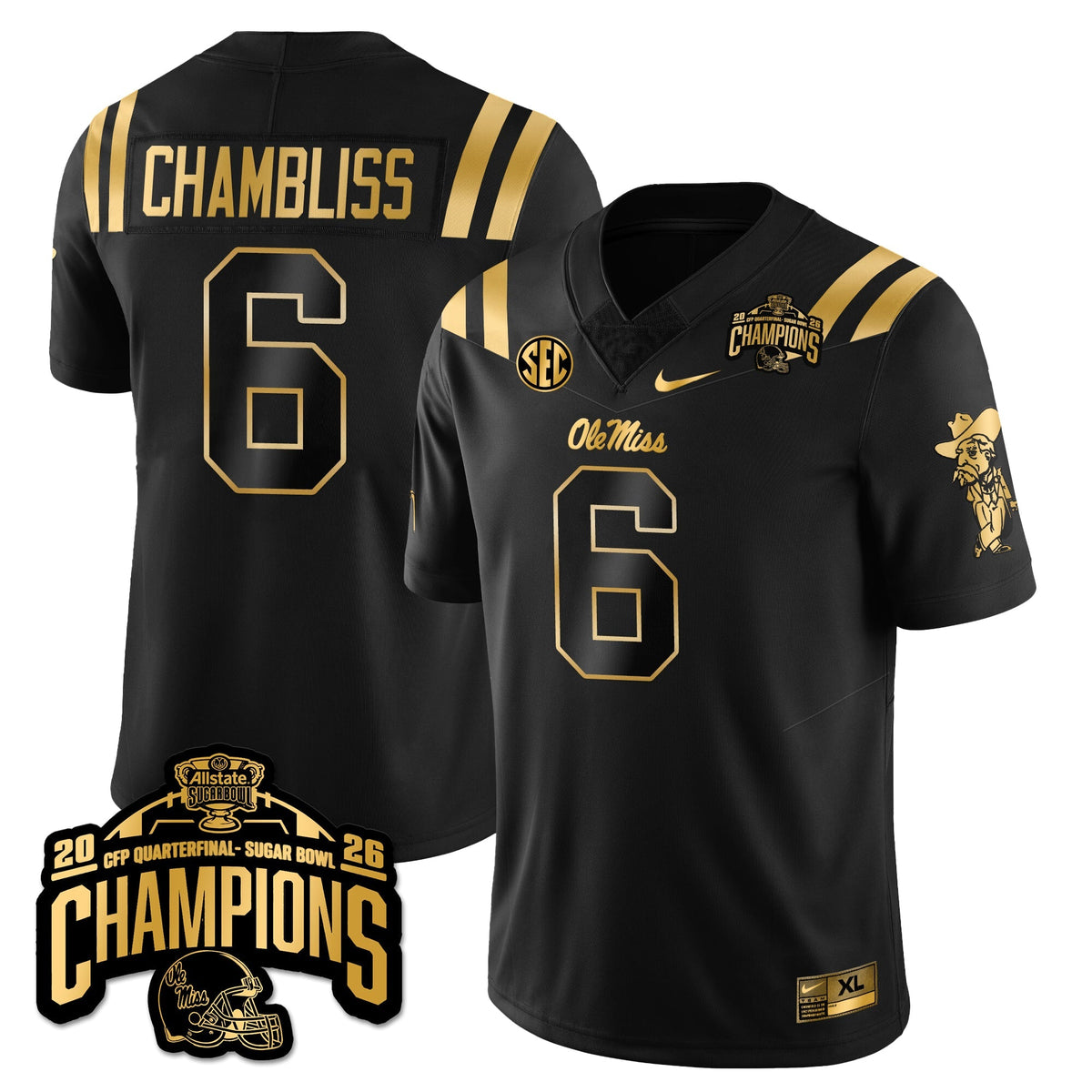 OMB Football Vapor Limited Gold Jersey - Allstate Sugar Bowl Champions