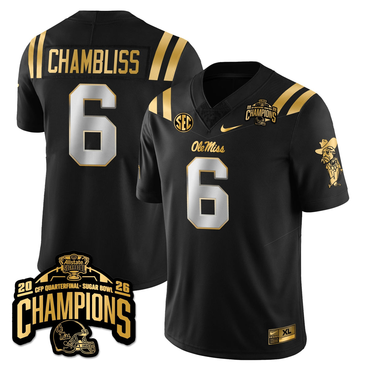 OMB Football Vapor Limited Gold Jersey - Allstate Sugar Bowl Champions