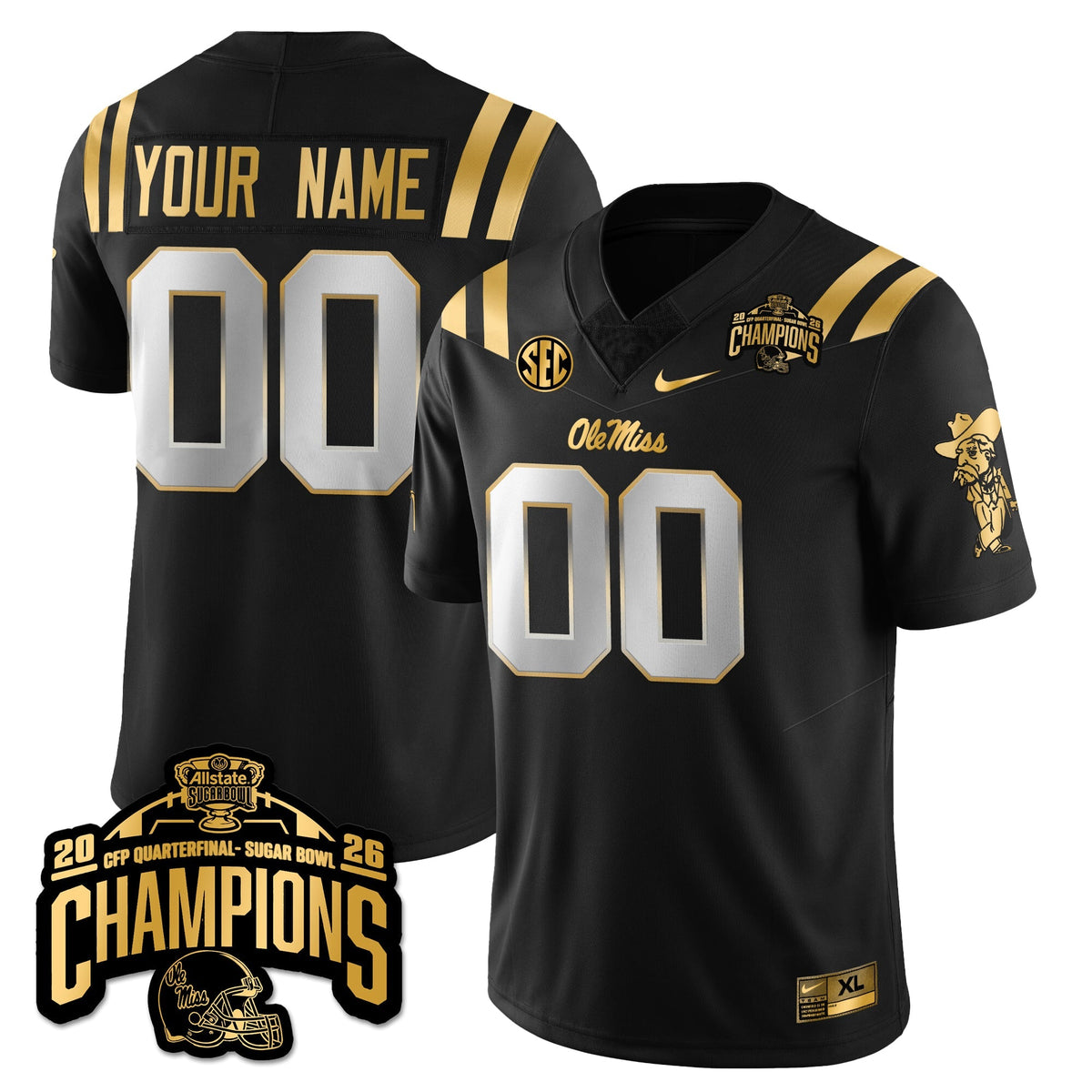 Custom OMB Football Vapor Limited Gold Jersey - Allstate Sugar Bowl Champions