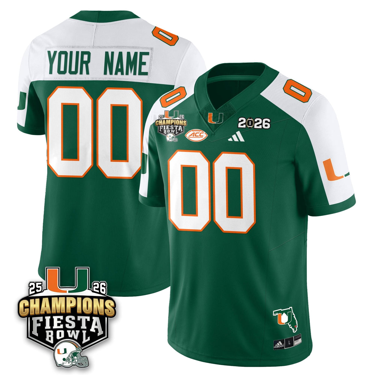 Custom MIA Football Vapor Limited Jersey V3 - Fiesta Bowl Champions