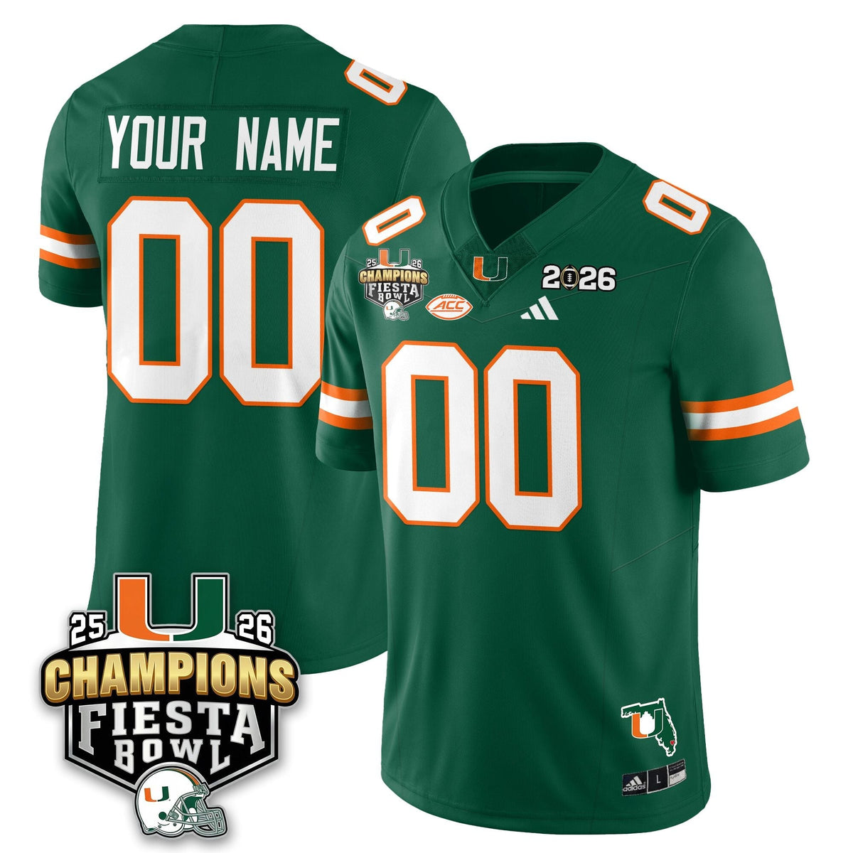 Custom MIA Football Vapor Limited Jersey V3 - Fiesta Bowl Champions