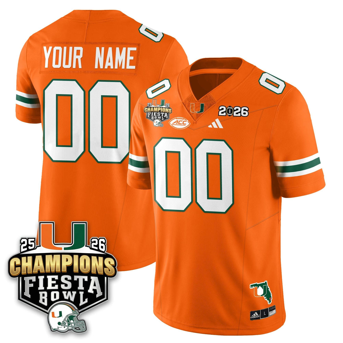Custom MIA Football Vapor Limited Jersey V3 - Fiesta Bowl Champions