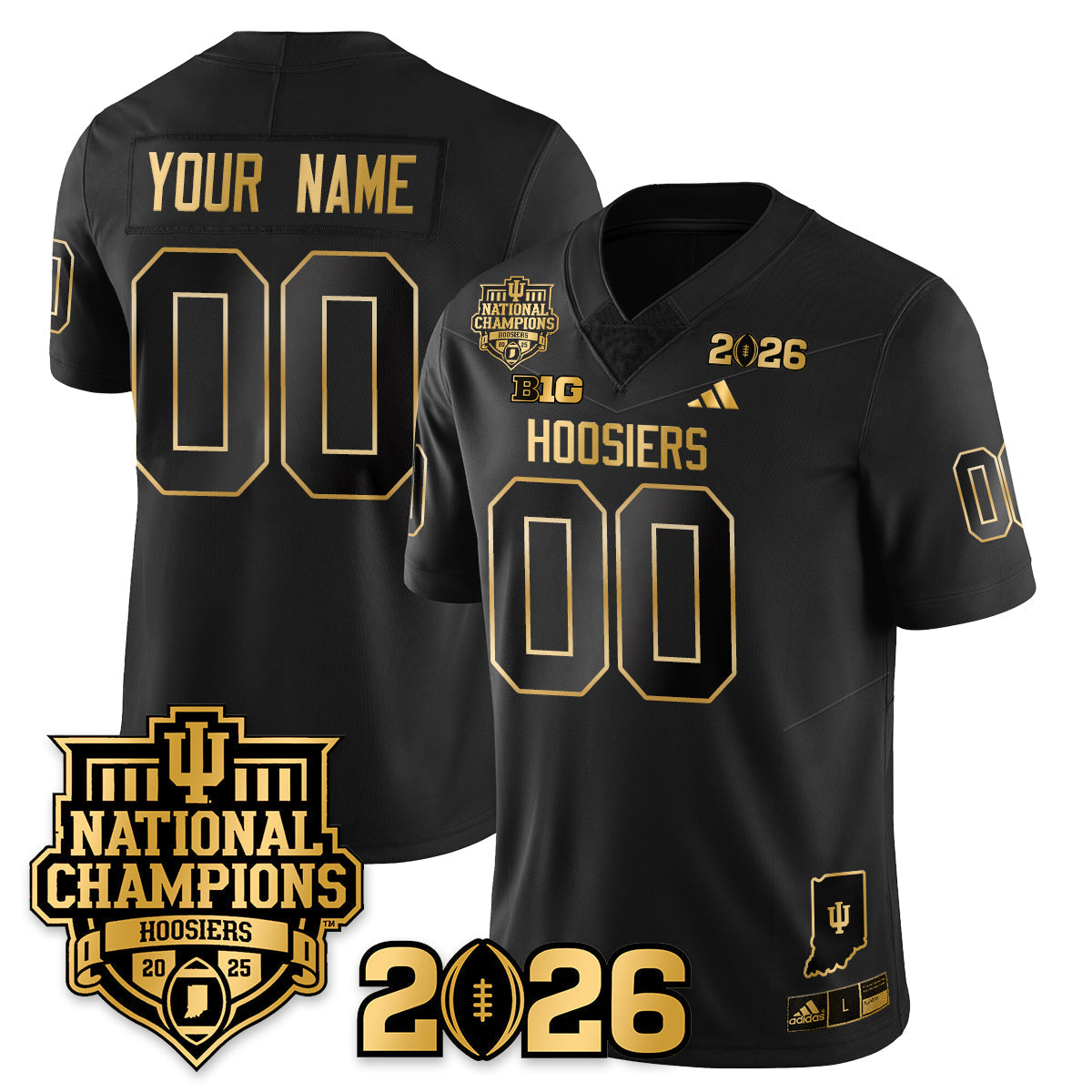 Indiana Hoosiers Vapor Limited Football Gold Custom Jersey - 2025 National Champions