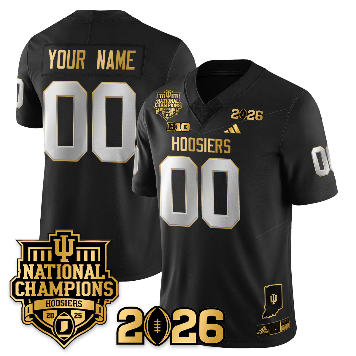 Indiana Hoosiers Vapor Limited Football Gold Custom Jersey - 2025 National Champions