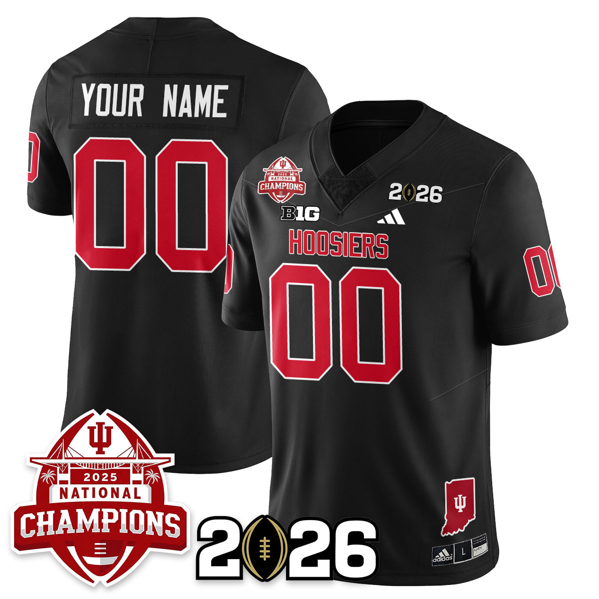 Custom Indiana Hoosiers Vapor Limited Football Jersey V2 - 2025 National Champions
