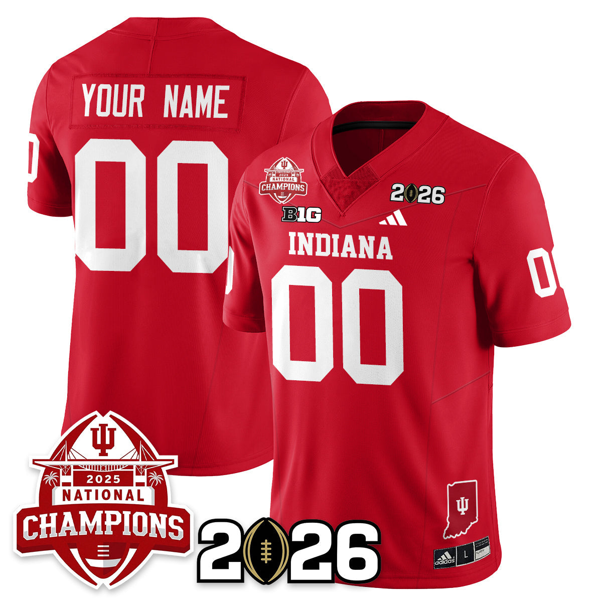 Custom Indiana Hoosiers Vapor Limited Football Jersey V2 - 2025 National Champions
