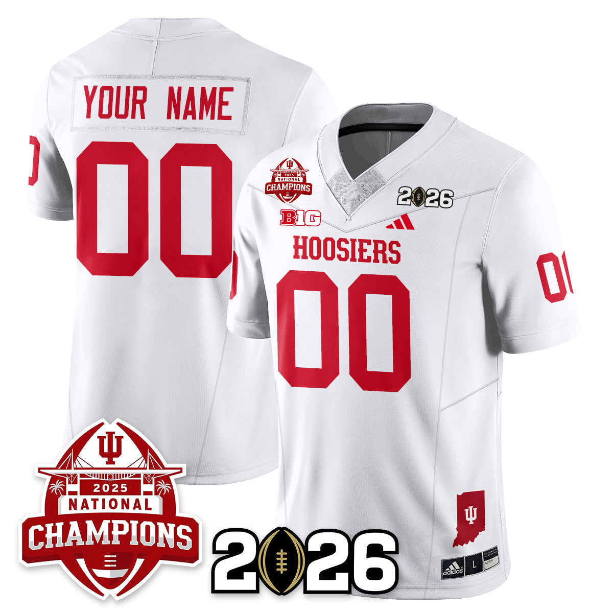 Custom Indiana Hoosiers Vapor Limited Football Jersey V2 - 2025 National Champions