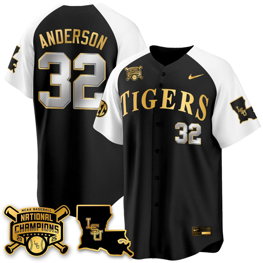 LSU 2025 College World Series Champions Limited Jersey - Stitched