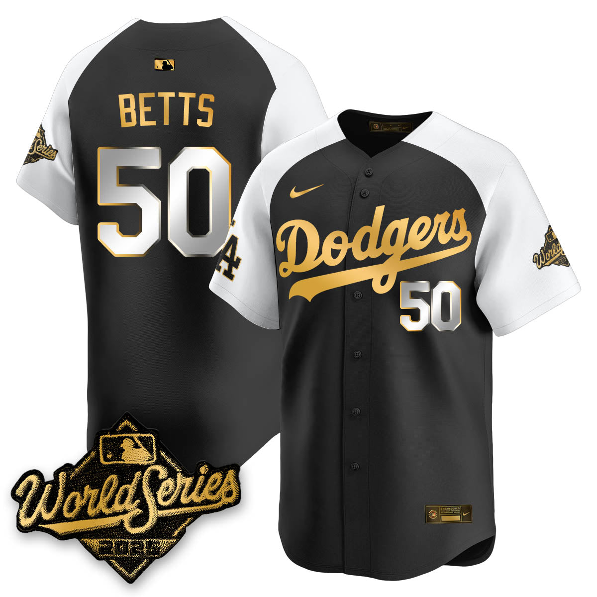LAD 2025 World Series Gold Jersey - Stitched