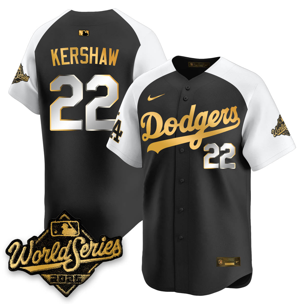 LAD 2025 World Series Gold Jersey - Stitched