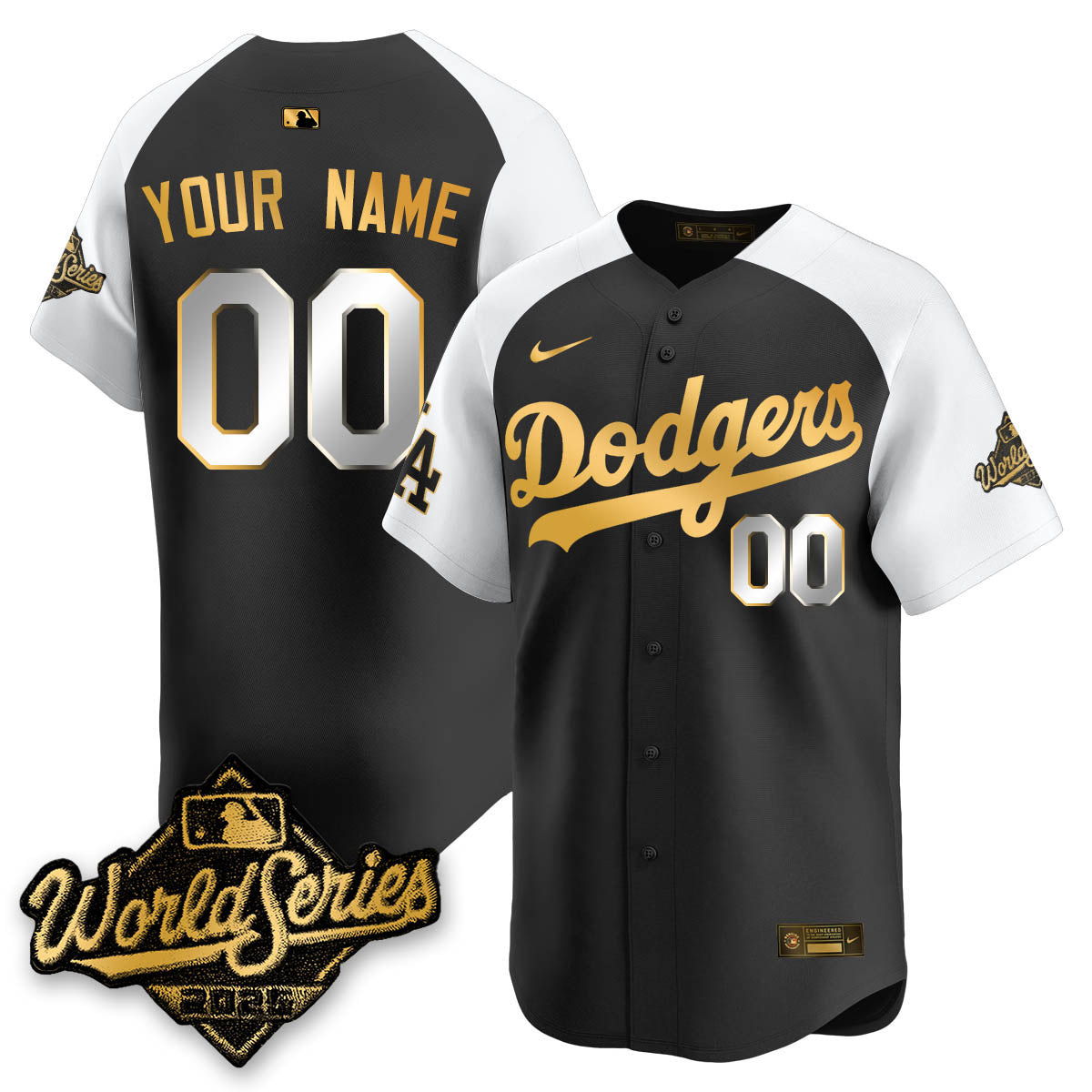 LAD 2025 World Series Gold Custom Jersey - Stitched