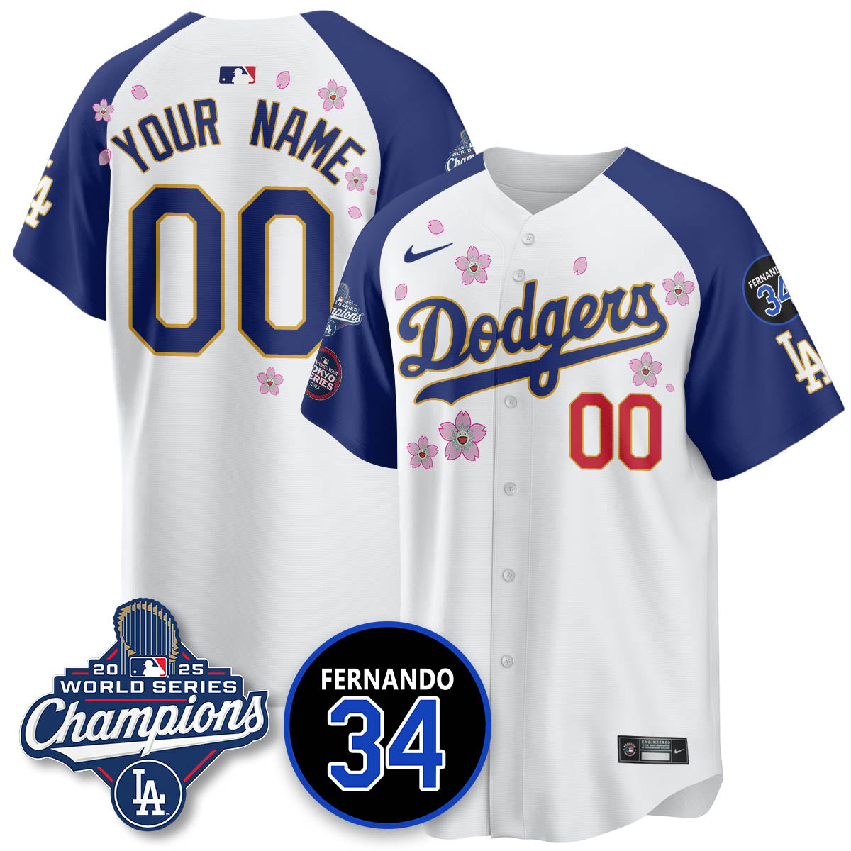 LAD Tokyo 2025 World Series Champions Custom Jersey - Stitched