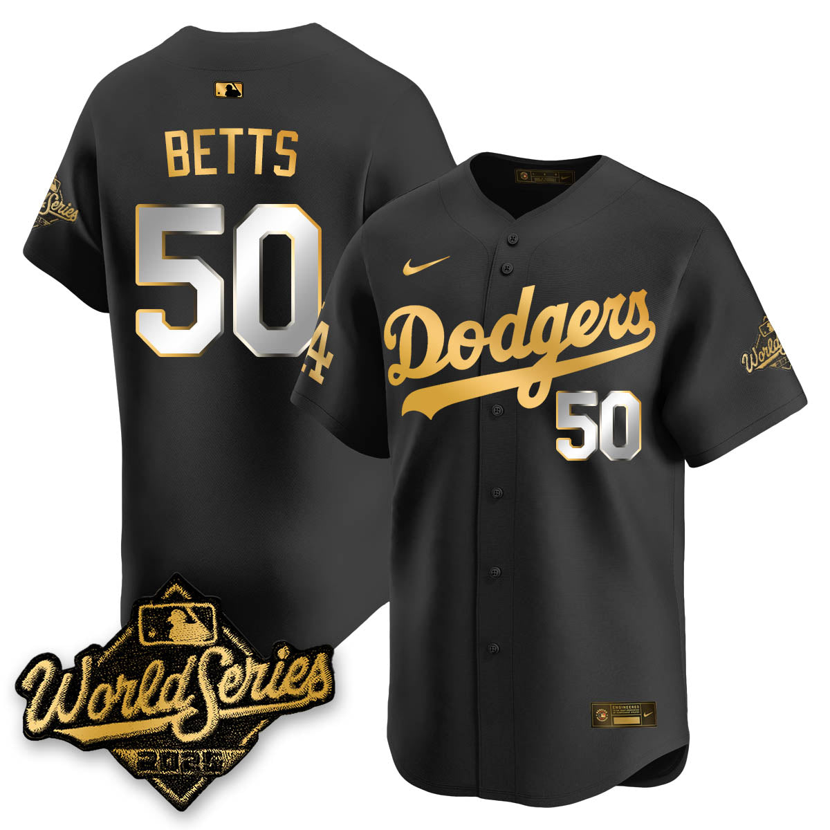 LAD 2025 World Series Gold Jersey - Stitched