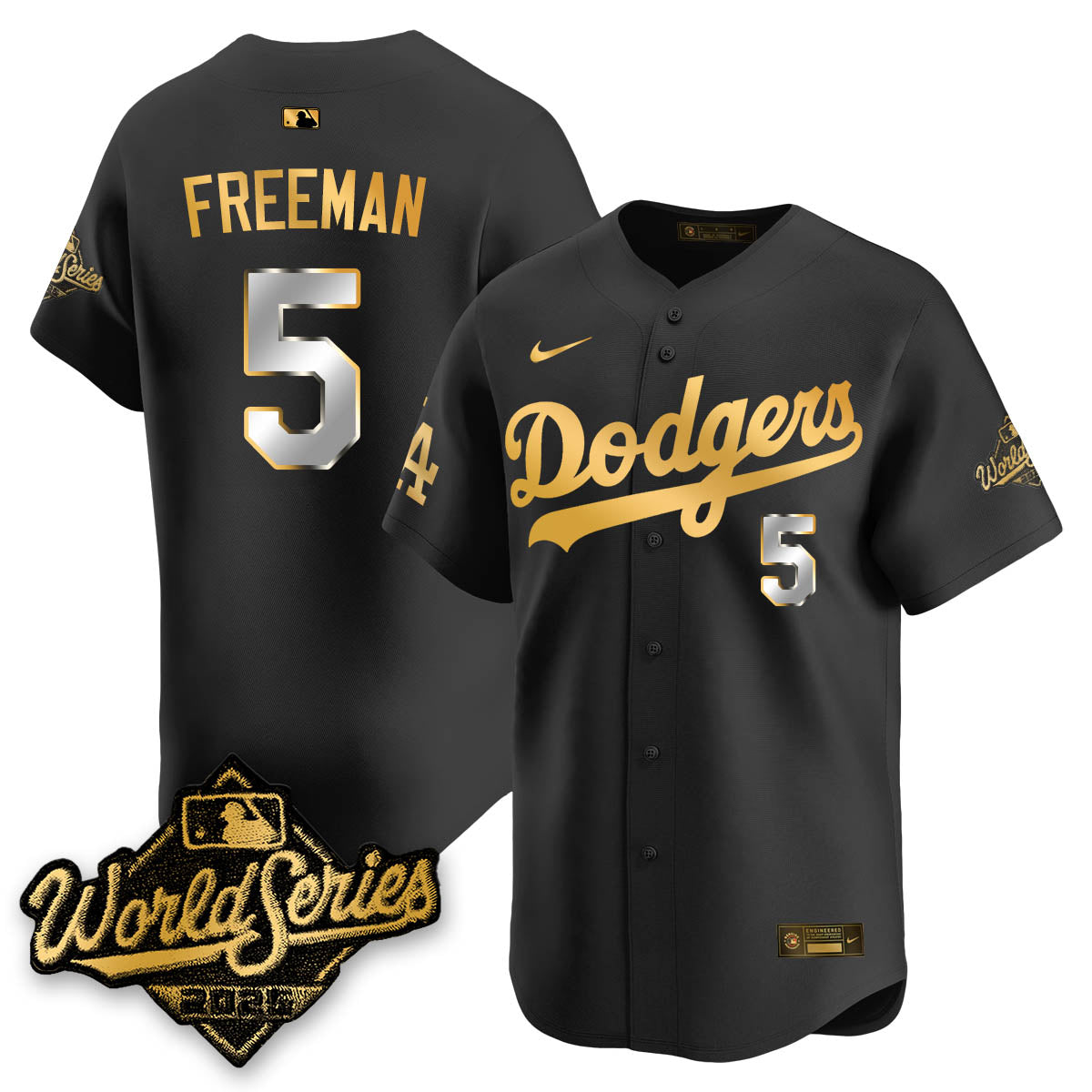 LAD 2025 World Series Gold Jersey - Stitched