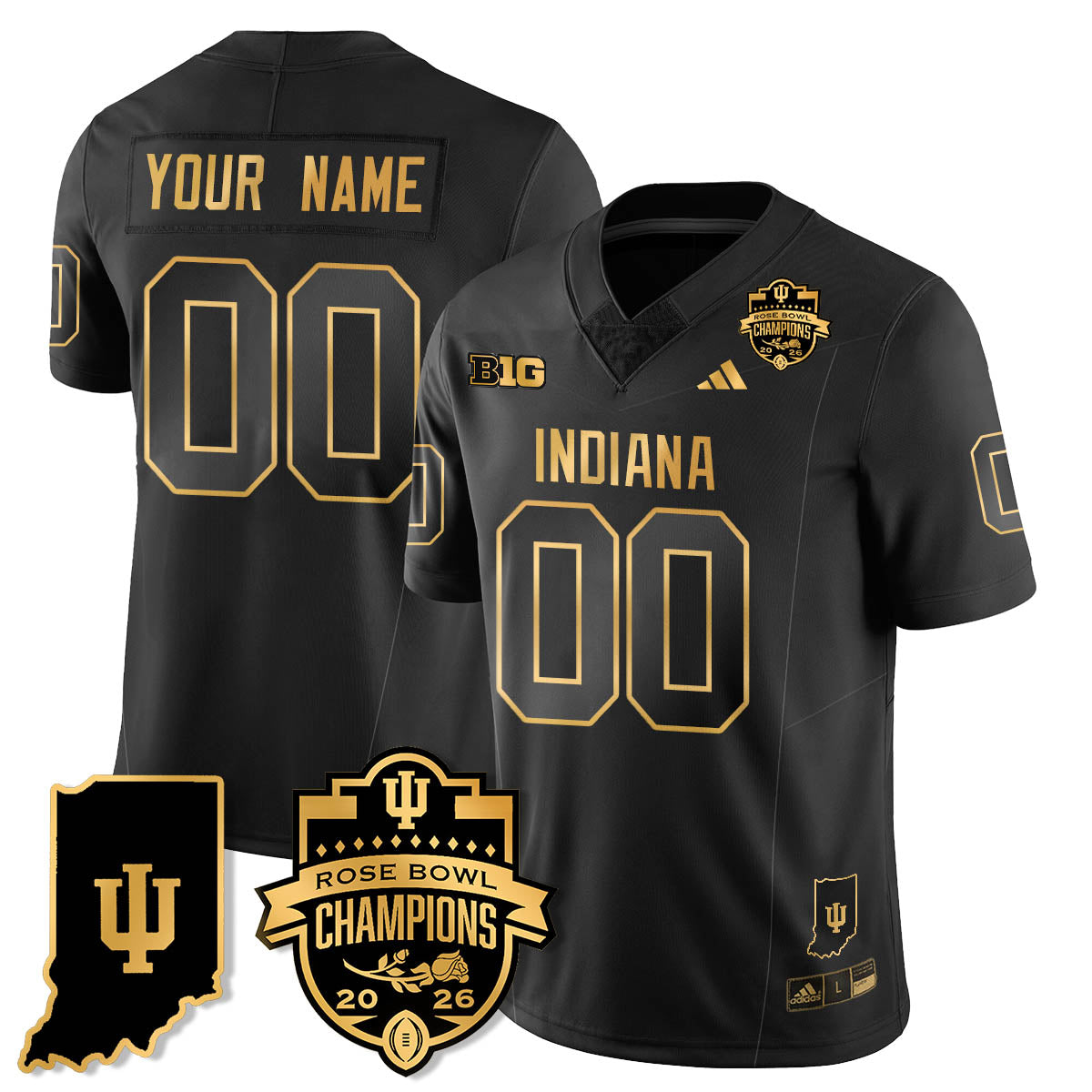 Custom IND Vapor Limited Football Gold Jersey - Rose Bowl Champions