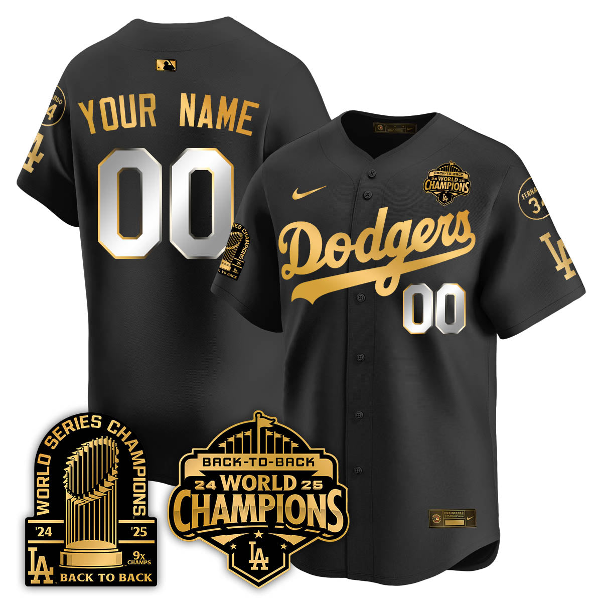 LAD 2025 World Series Champions Jersey - 9x Champs - Stitched