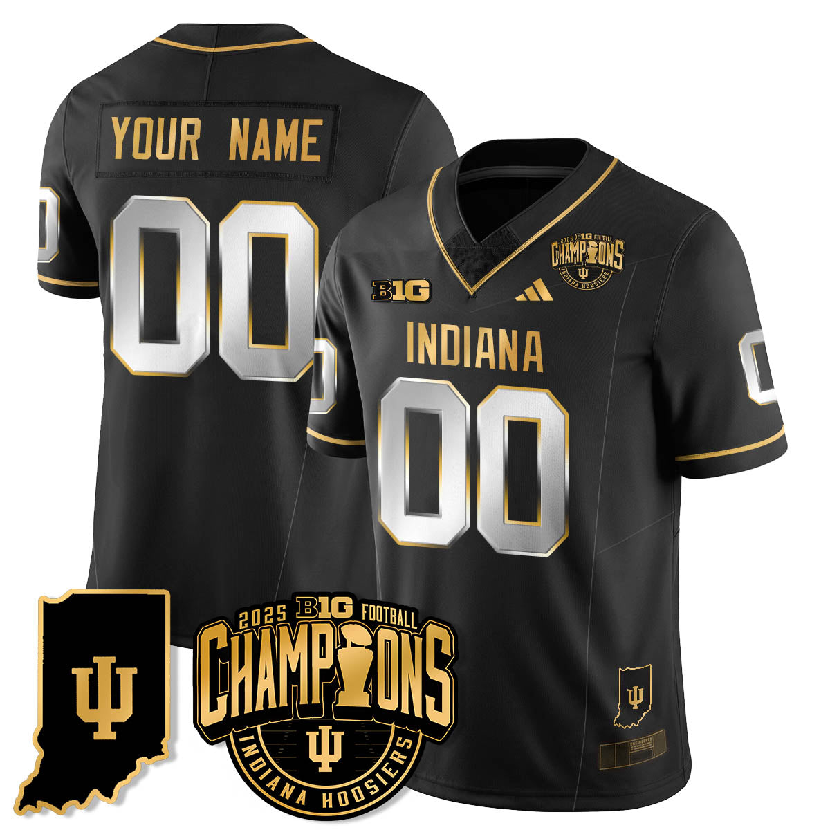 IND Vapor Limited Football Gold Custom Jersey - Big 10 Champions - Stitched