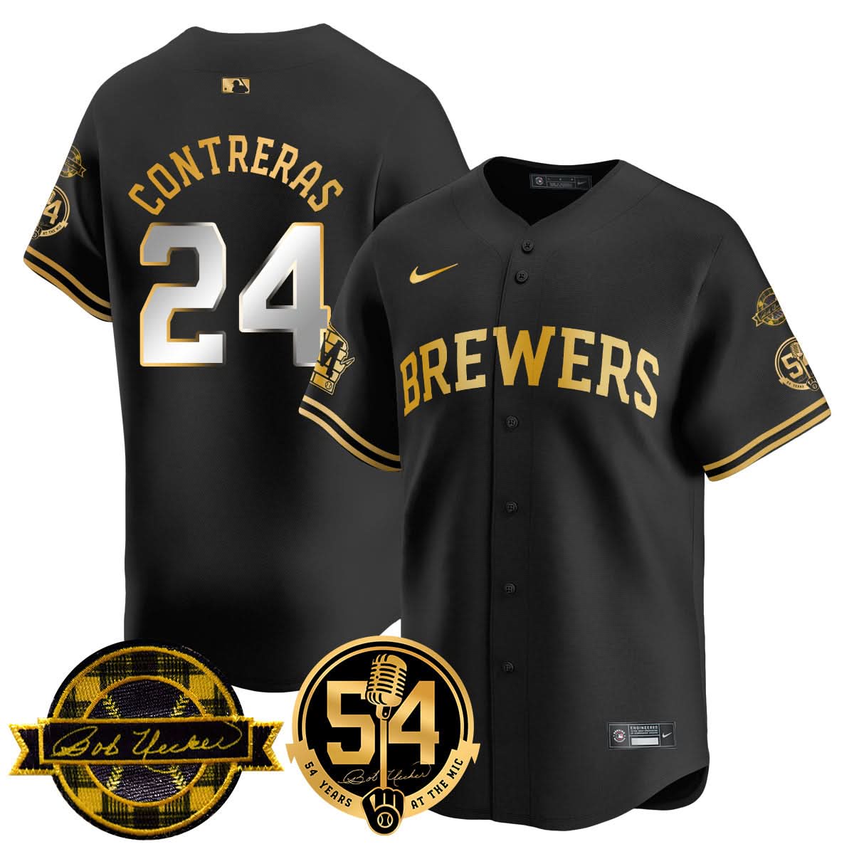 MB Jersey - Bob Uecker, 54 Seasons for Brewers Jersey - Stitched