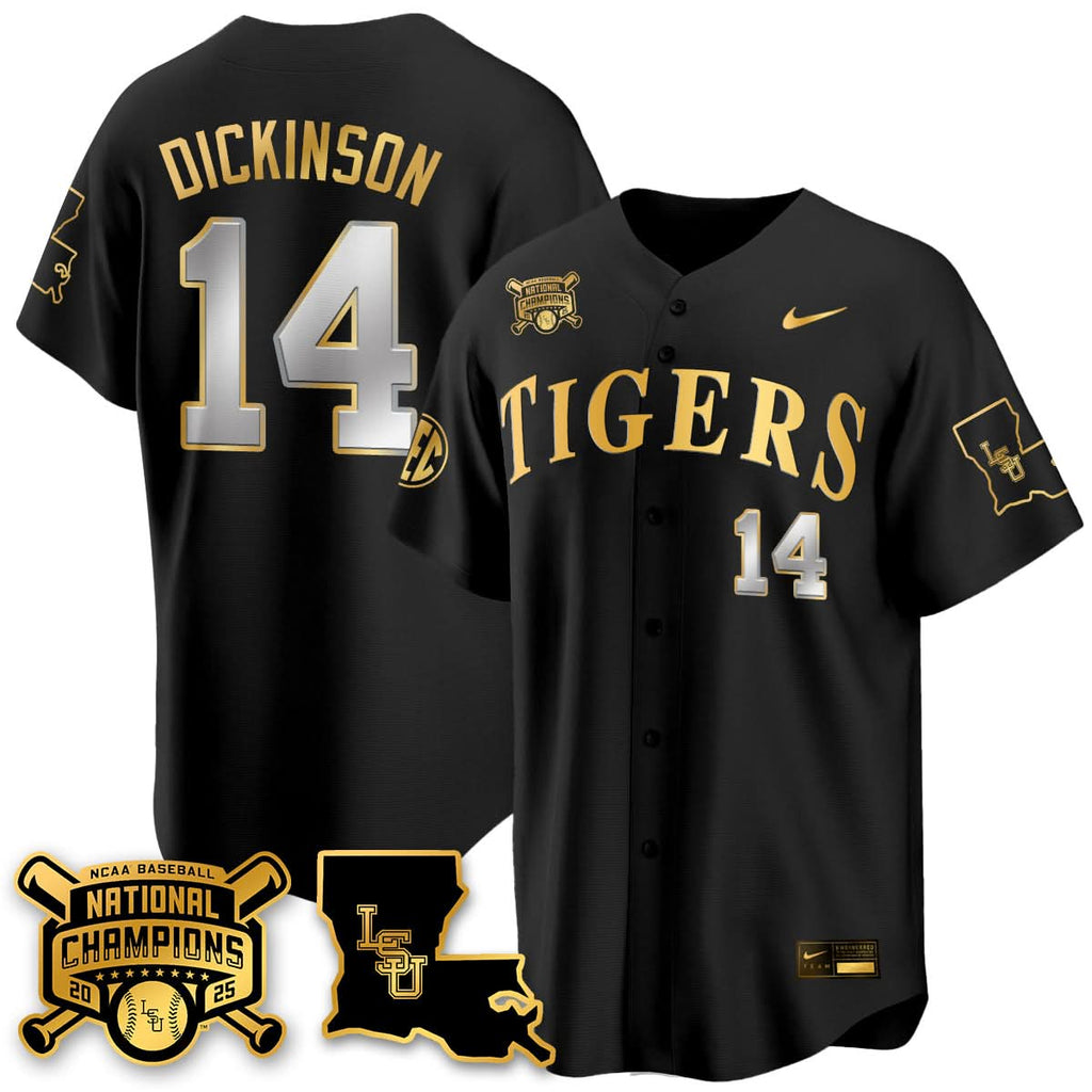 LSU 2025 College World Series Champions Limited Jersey - Stitched