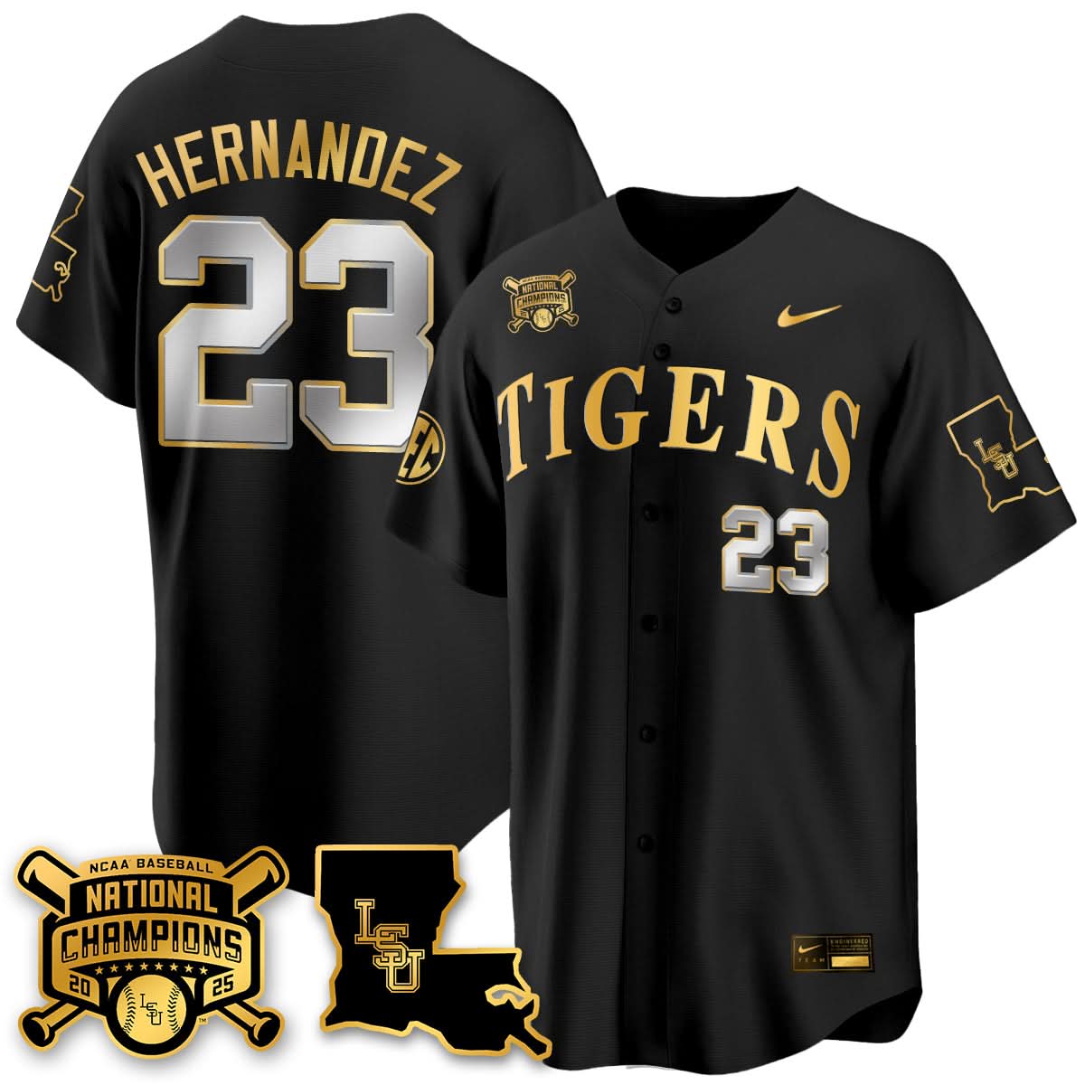 LSU 2025 College World Series Champions Limited Jersey - Stitched