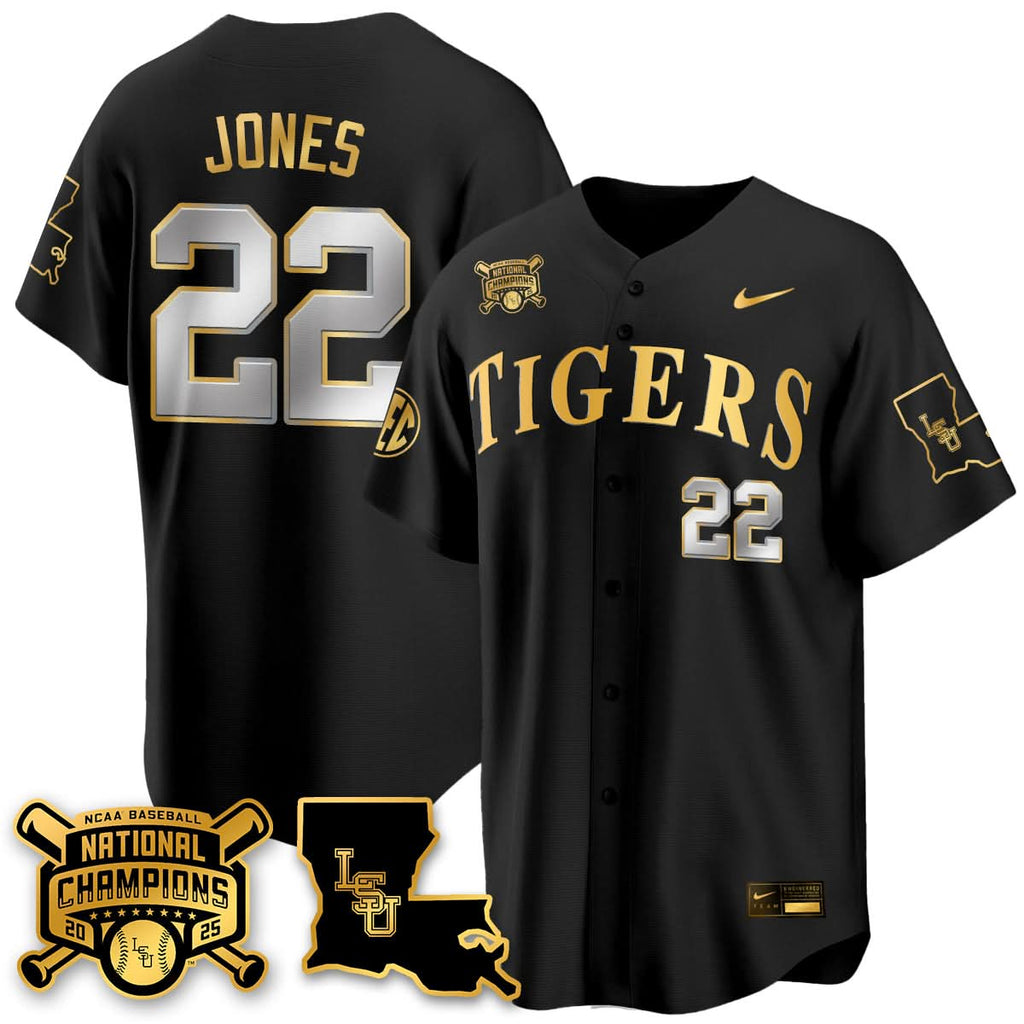 LSU 2025 College World Series Champions Limited Jersey - Stitched