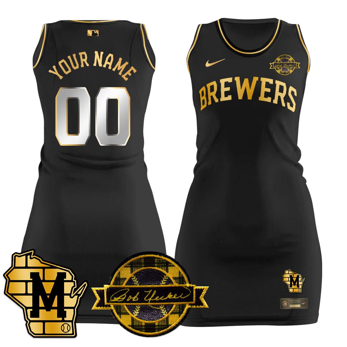 MB Limited Custom Jersey Dress - Bob Uecker Patch - Stitched