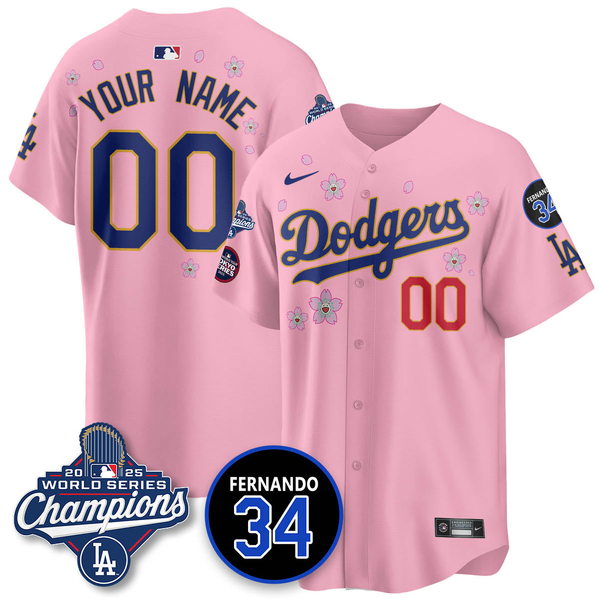 LAD Tokyo 2025 World Series Champions Custom Jersey - Stitched