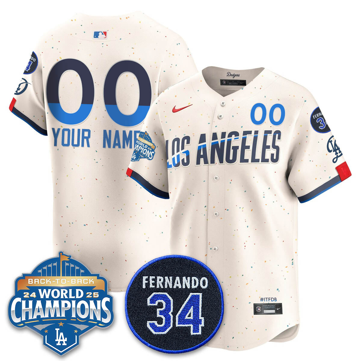 LAD 2025 Back To Back Champions Custom Jersey - Stitched