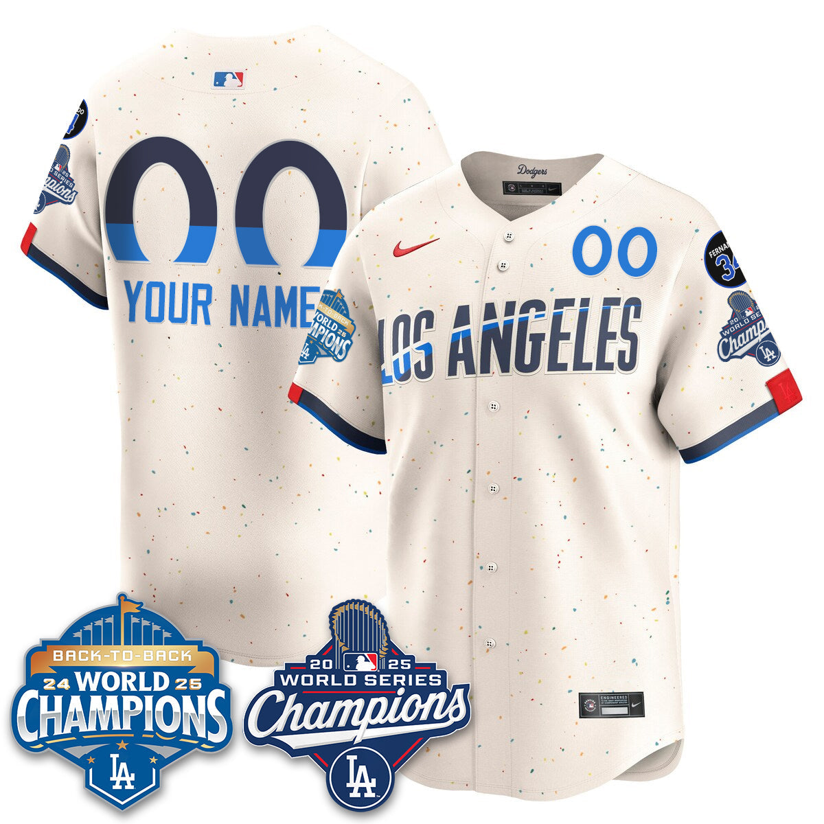 Custom LAD 2025 World Series Champions Jersey - Stitched