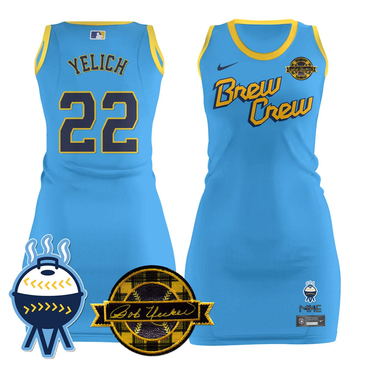 MB Limited Jersey Dress - Bob Uecker Patch - Stitched
