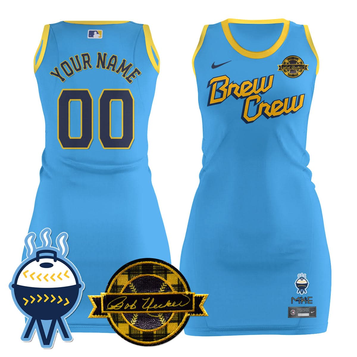 MB Limited Custom Jersey Dress - Bob Uecker Patch - Stitched