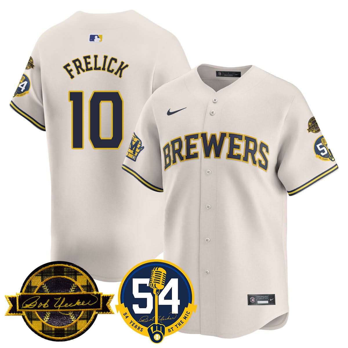 MB Jersey - Bob Uecker, 54 Seasons for Brewers Jersey - Stitched