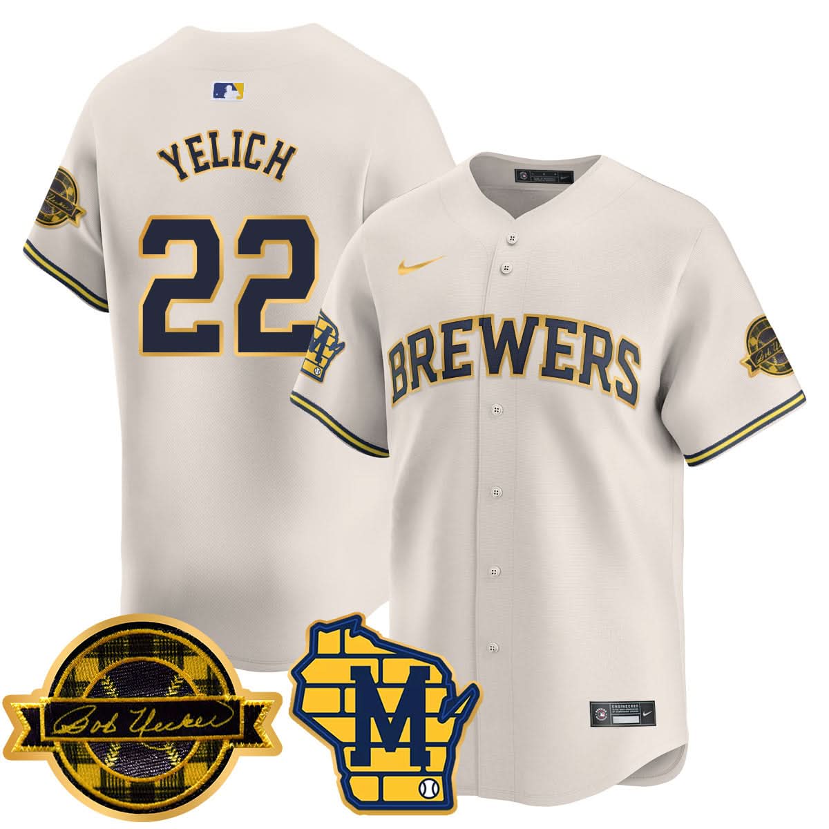 MB 2025 Limited Gold Jersey - Bob Uecker Patch - Stitched
