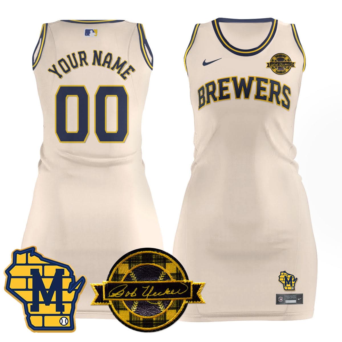 MB Limited Custom Jersey Dress - Bob Uecker Patch - Stitched