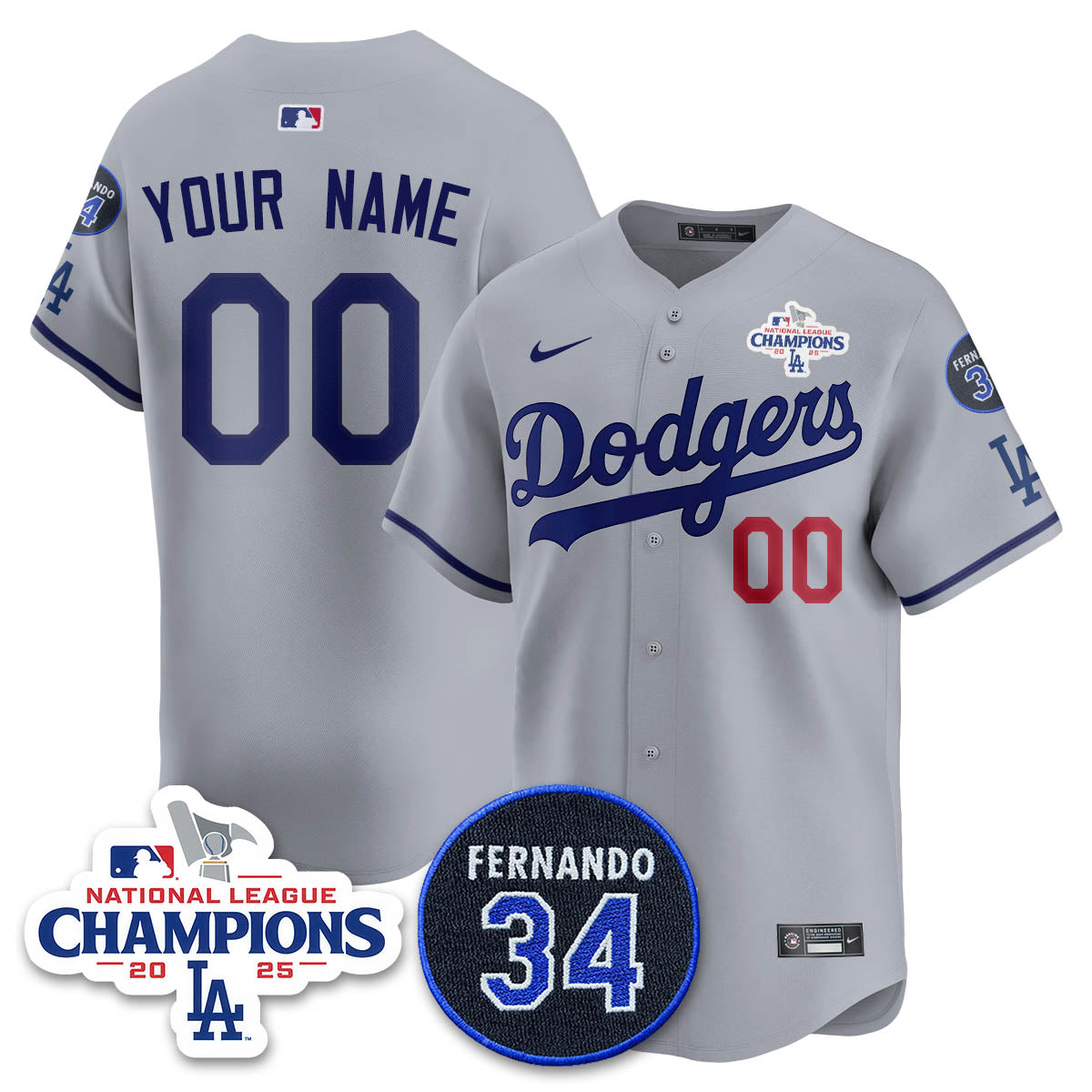 LAD 2025 NL Champions Custom Jersey - Stitched