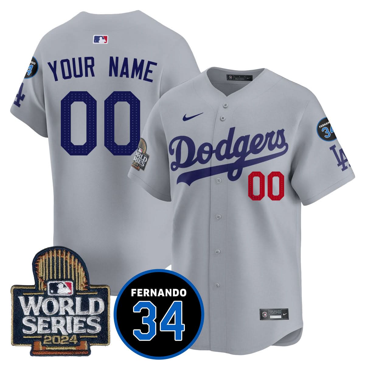 LAD Fernando Valenzuela Memorial Custom Jersey - Stitched