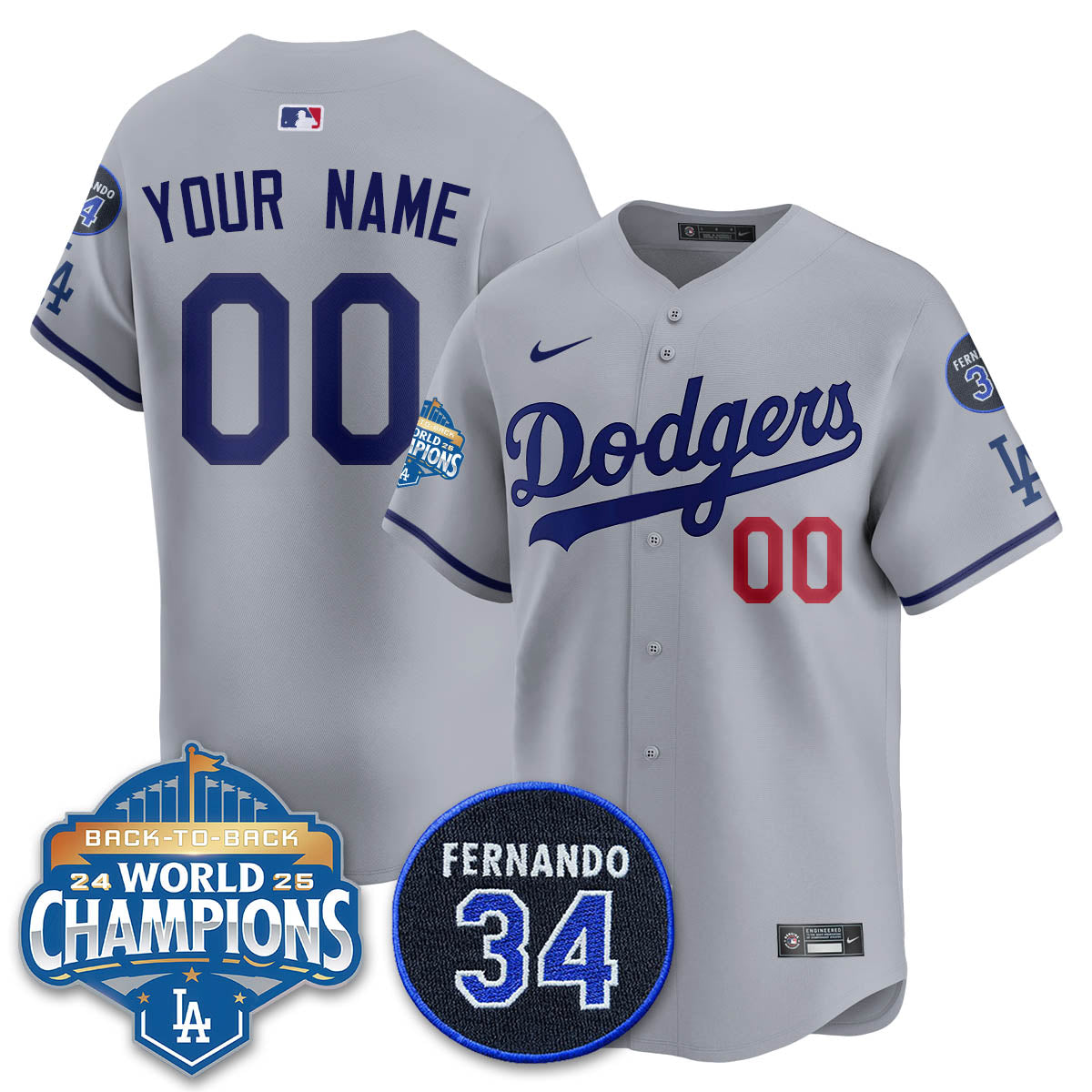 LAD 2025 Back To Back Champions Custom Jersey - Stitched