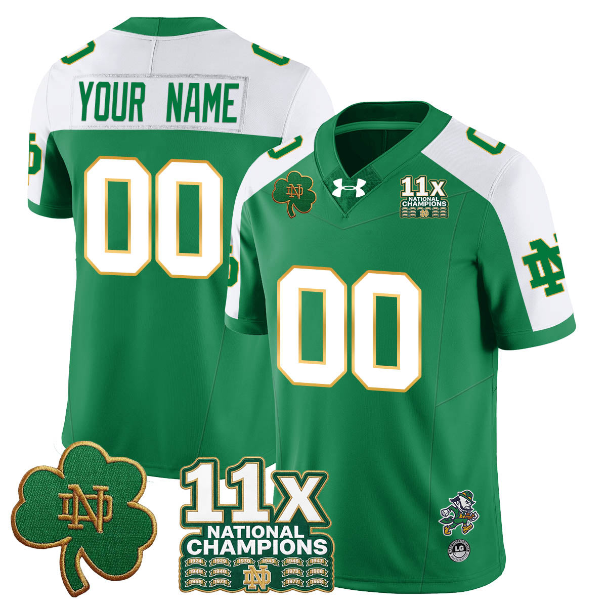 Custom ND 11x-Time National Champions Vapor Limited Jersey