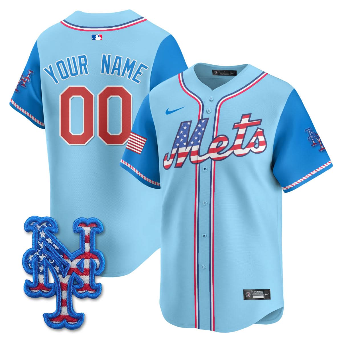NYM 2025 Fourth of July Custom Jersey - Stitched