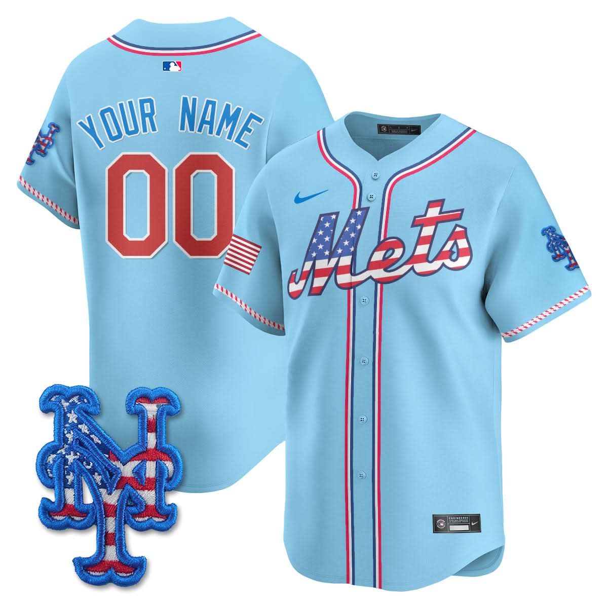 NYM 2025 Fourth of July Custom Jersey - Stitched