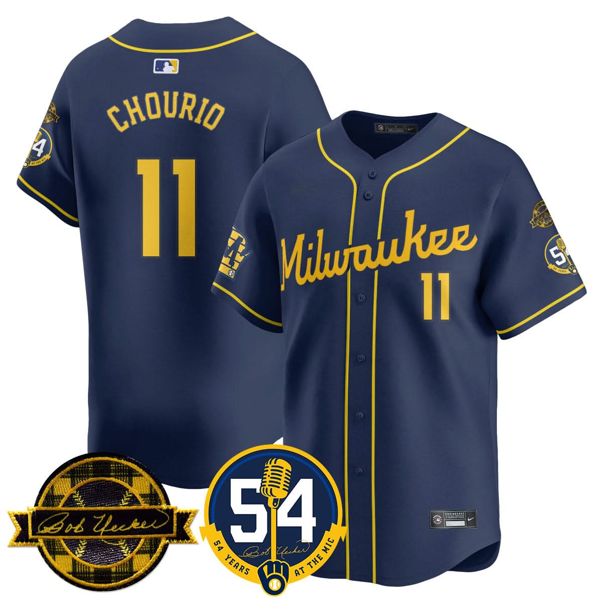 MB Jersey - Bob Uecker, 54 Seasons for Brewers Jersey - Stitched
