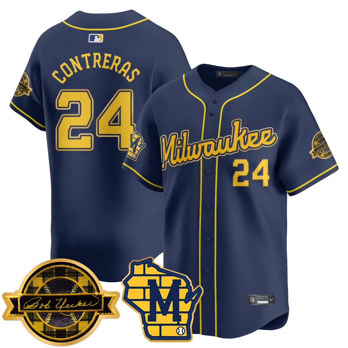 MB 2025 Limited Gold Jersey - Bob Uecker Patch - Stitched
