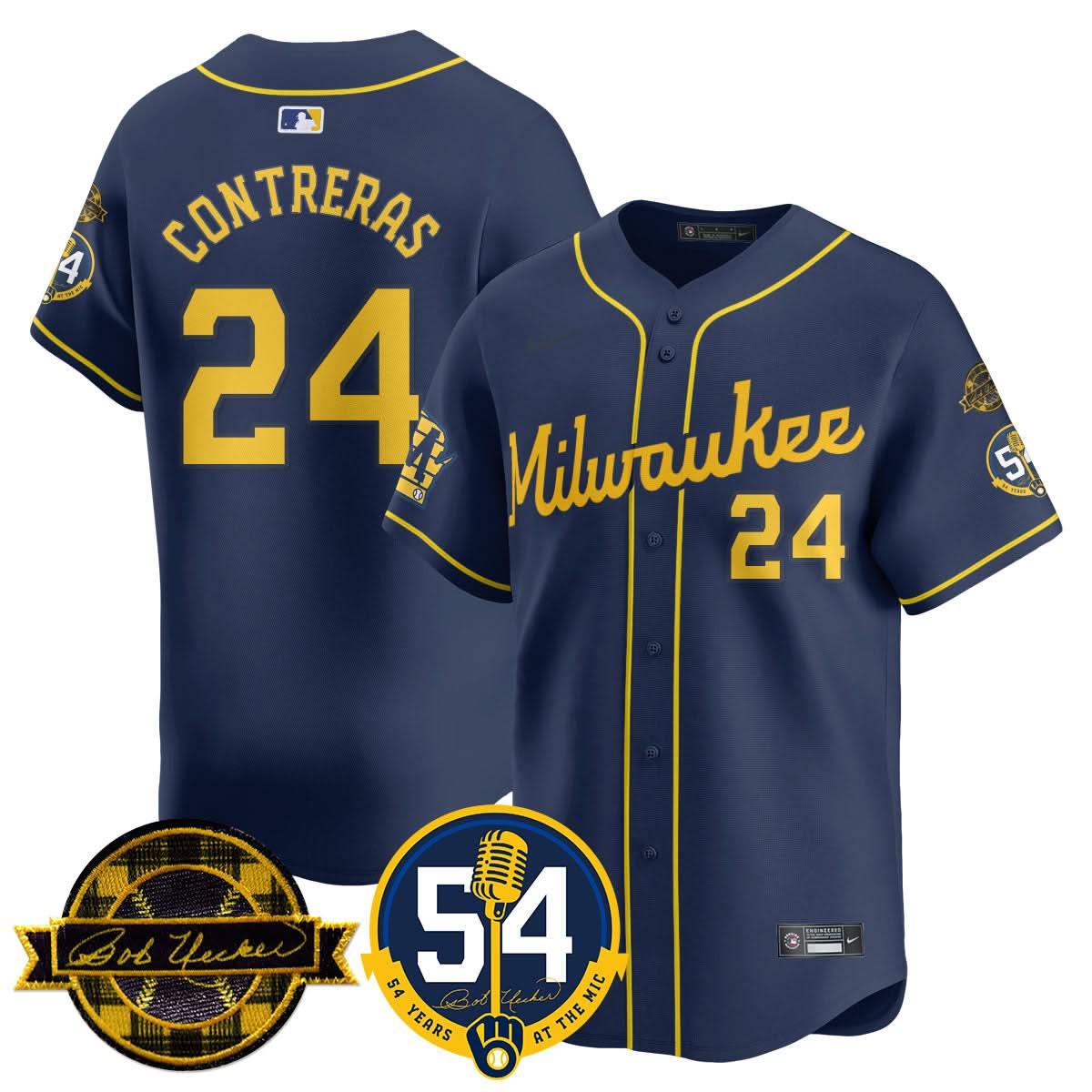 MB Jersey - Bob Uecker, 54 Seasons for Brewers Jersey - Stitched