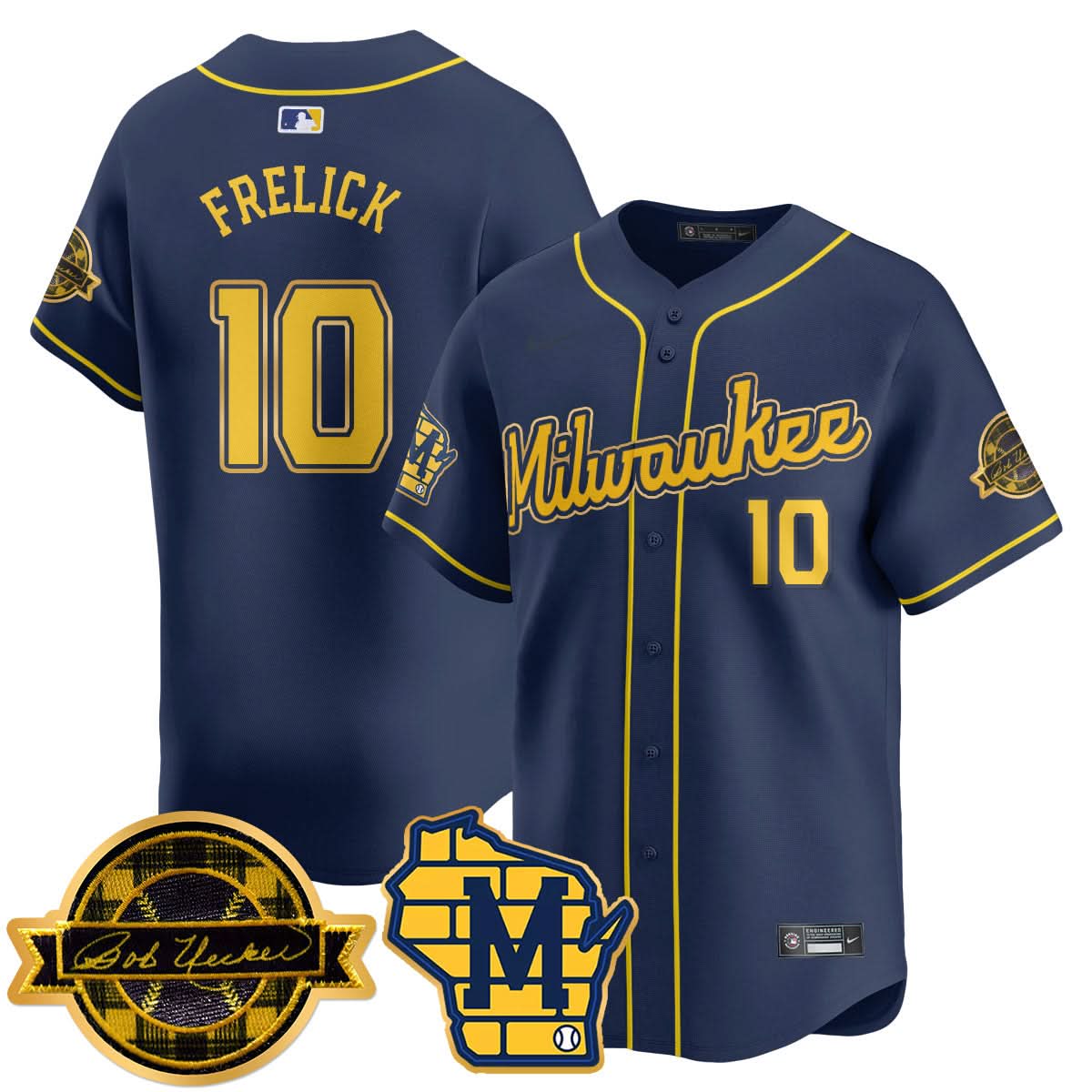 MB 2025 Limited Gold Jersey - Bob Uecker Patch - Stitched
