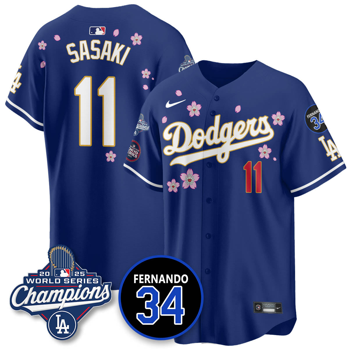 LAD Tokyo 2025 World Series Champions Jersey - Stitched