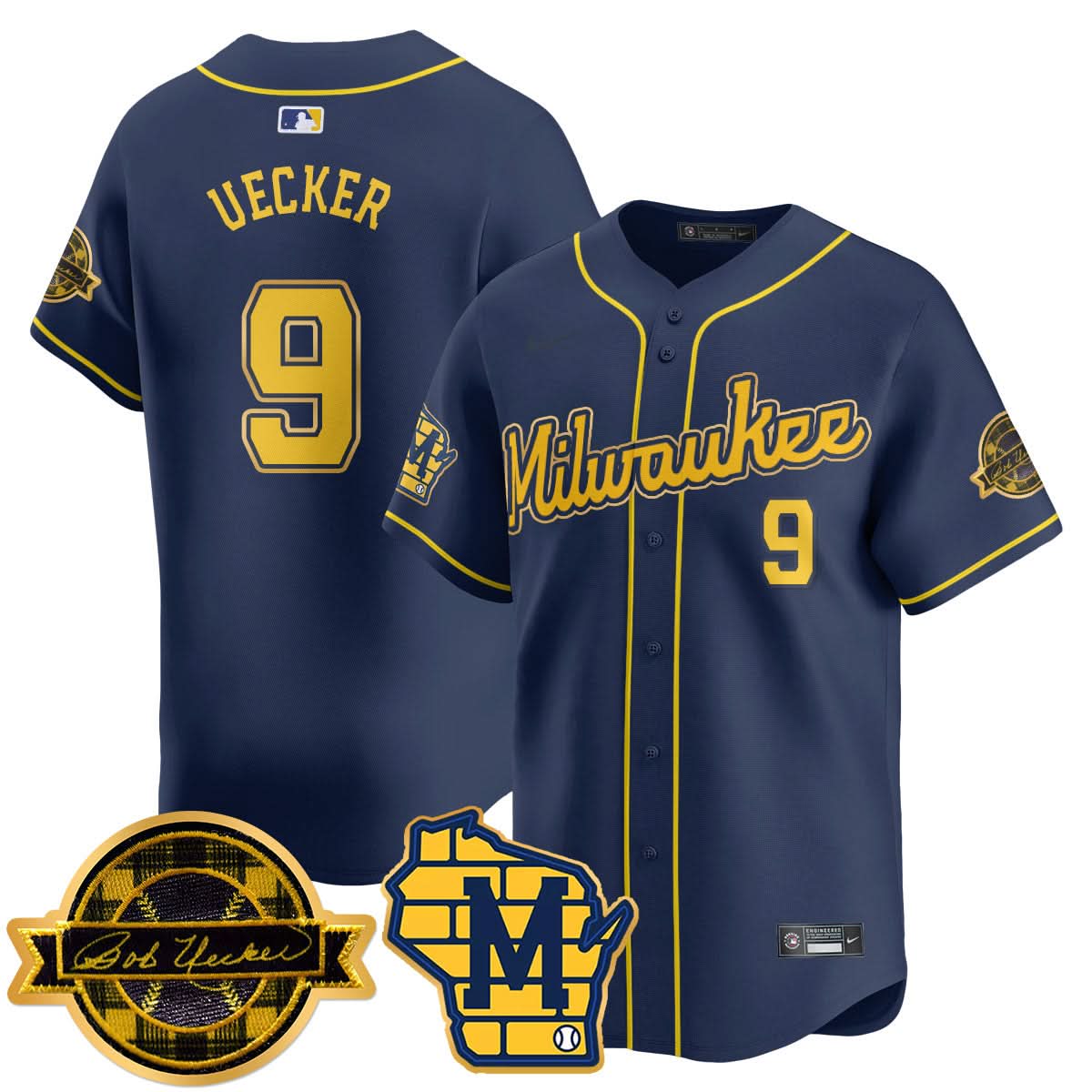 MB 2025 Limited Gold Jersey - Bob Uecker Patch - Stitched