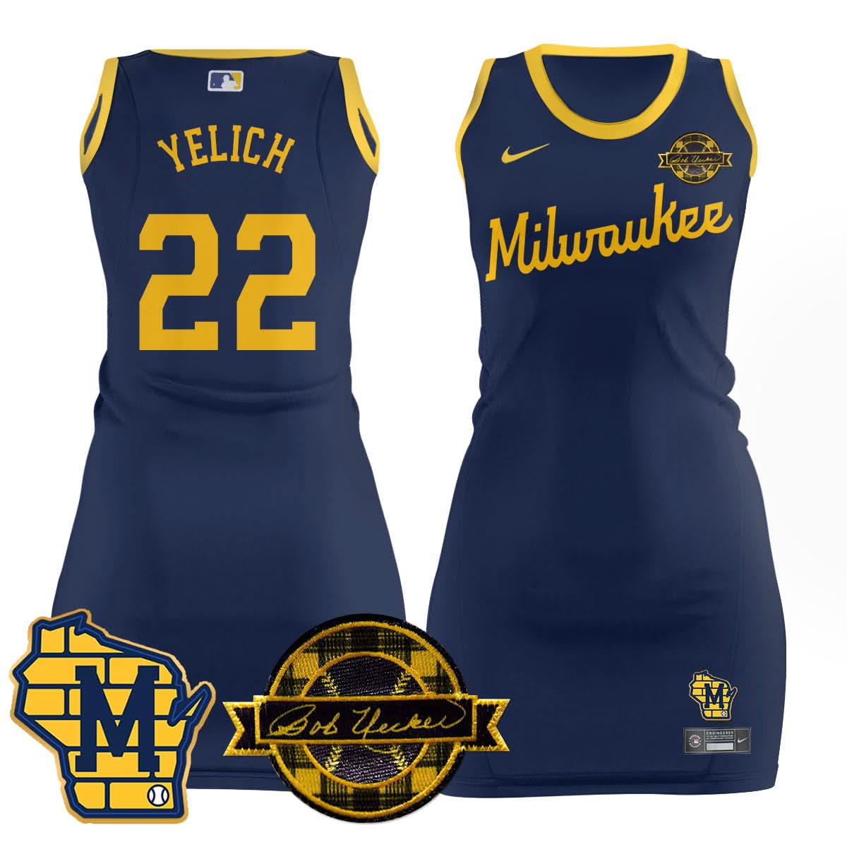 MB Limited Jersey Dress - Bob Uecker Patch - Stitched