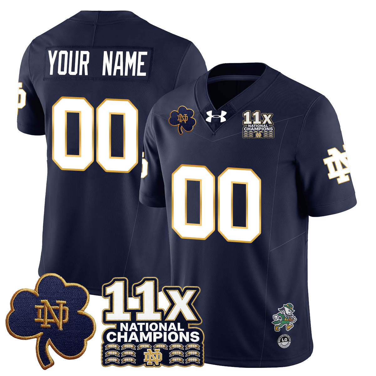 Custom ND 11x-Time National Champions Vapor Limited Jersey