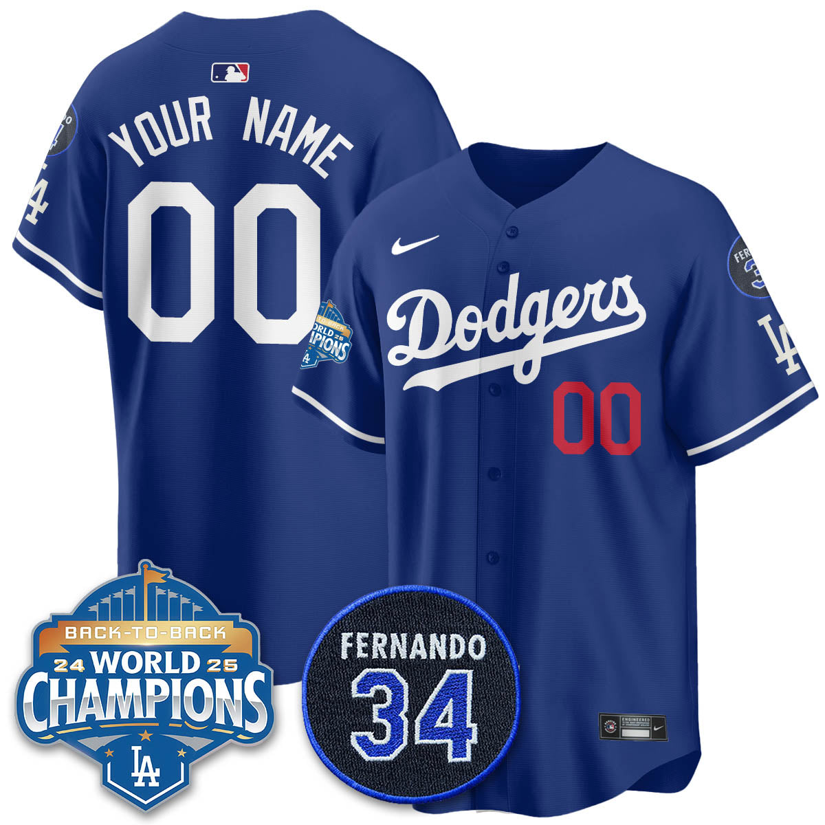LAD 2025 Back To Back Champions Custom Jersey - Stitched