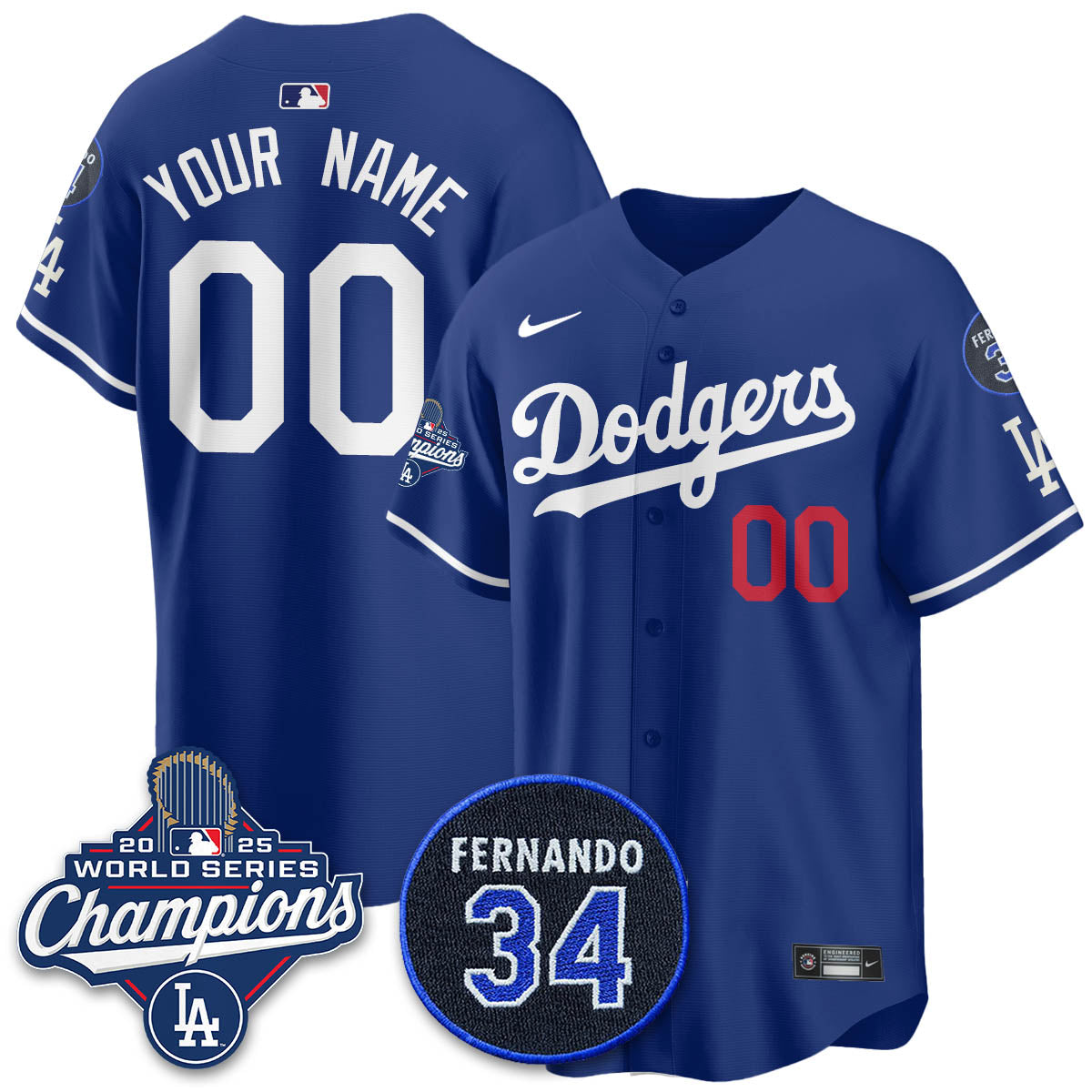 LAD 2025 World Series Champions Custom Jersey - Stitched